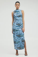 Electric Tucked Maxi Tank Dress Tie Dye