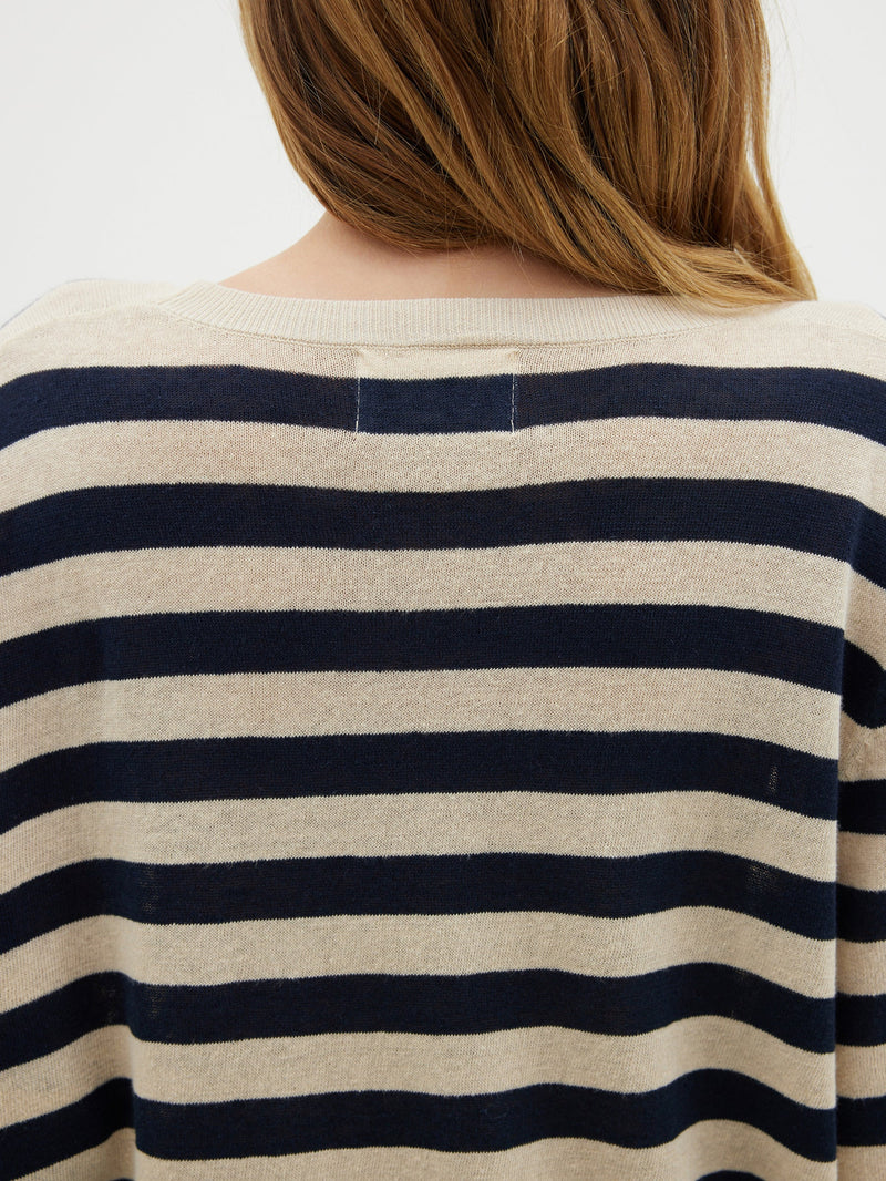Stripe Lightweight T.Shirt Hazelnut/Ink
