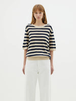 Stripe Lightweight T.Shirt Hazelnut/Ink