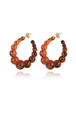 Andy Hoop Earrings Small Size Acetate Gold Tortoise