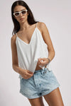 Deep V Front Singlet White
