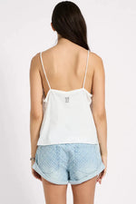 Deep V Front Singlet White
