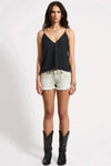 Deep V Front Singlet Black