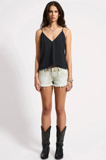 Deep V Front Singlet Black