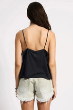 Deep V Front Singlet Black
