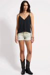 Deep V Front Singlet Black