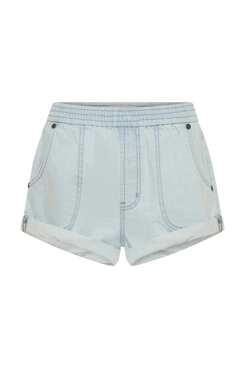 Hunters Mid Waist Boyfriend Elasticated Denim Shorts Xanthe