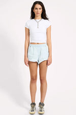 Hunters Mid Waist Boyfriend Elasticated Denim Shorts Xanthe