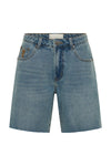 Jacksons Mid Waist Wide Leg Denim Shorts Blue Crush