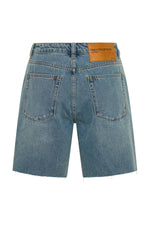 Jacksons Mid Waist Wide Leg Denim Shorts Blue Crush