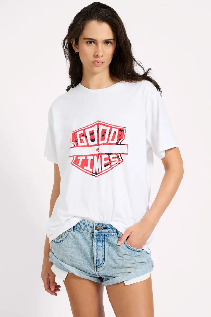 Good Times Boyfriend Tee White