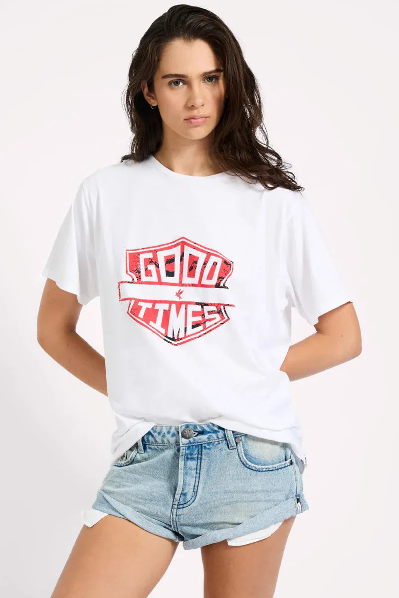 Good Times Boyfriend Tee White