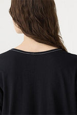 V Neck  Circle L/S T.Shirt Black