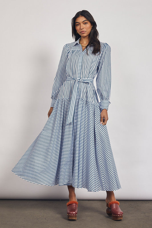 River Long Sleeve Dress Stripe