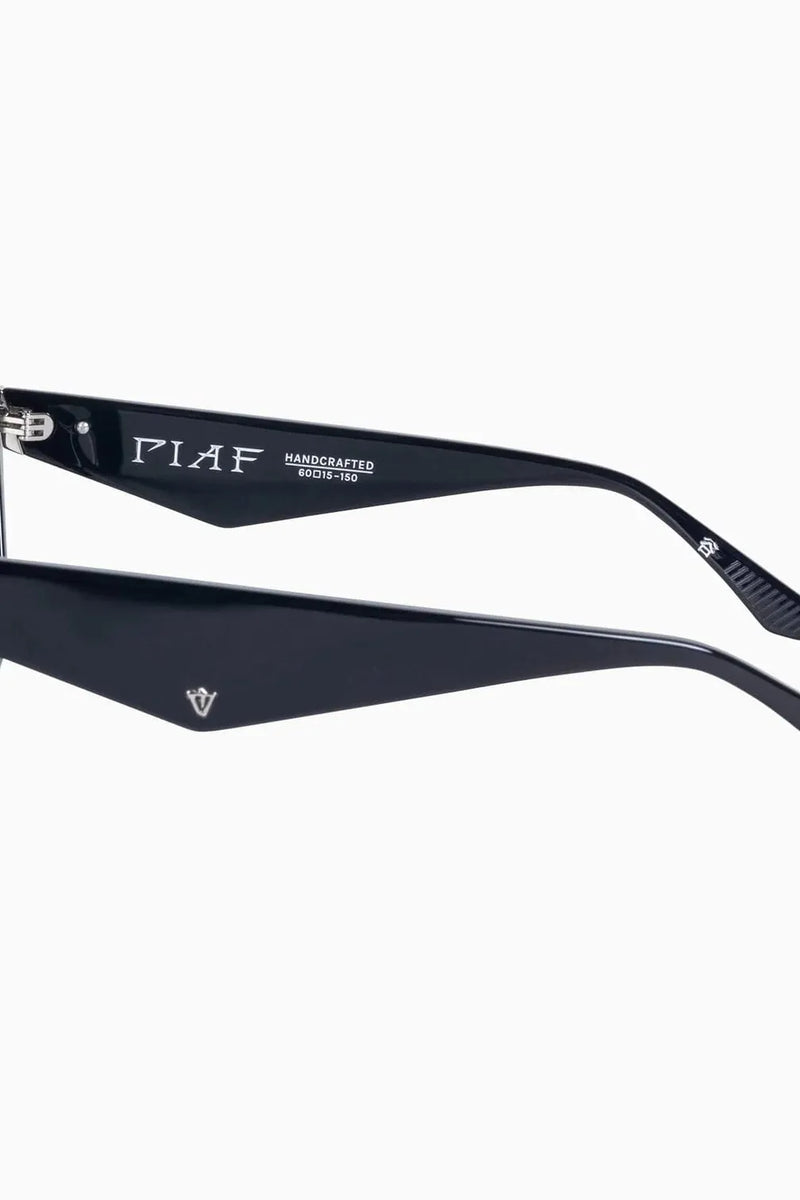 Piaf Gloss Black w. Silver Metal / Black Lens