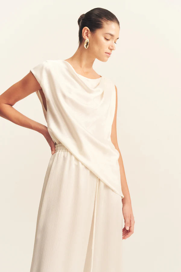Huxley Draped Top Vanilla