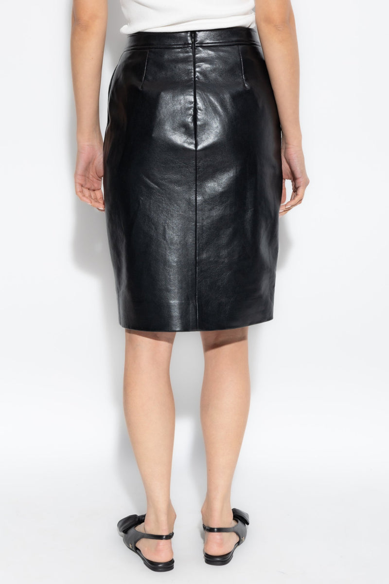 Tyra Skirt Black Recycled Leather