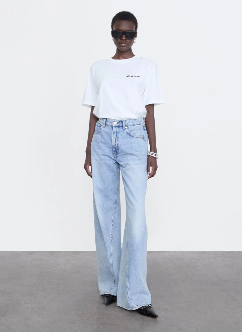 Anine Bing Walker Tee Spray Paint Ivory