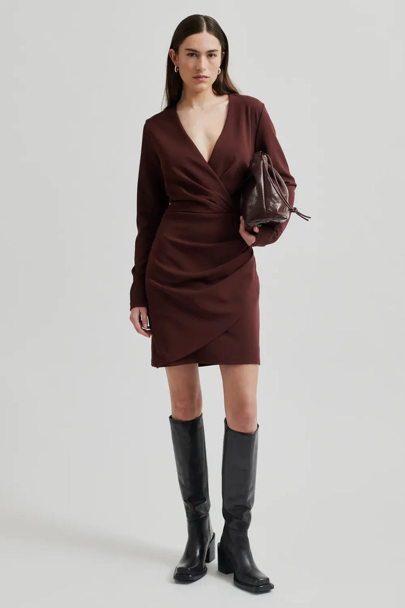 Kos Short Dress Bitter Chocolate
