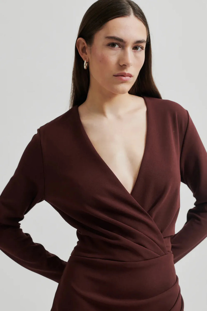 Kos Short Dress Bitter Chocolate
