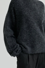 Aina Knit Cardigan Dark Grey Melange