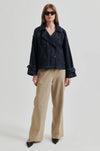 Columbus Trench Jacket Dark Blue Denim