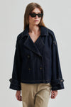 Columbus Trench Jacket Dark Blue Denim