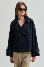 Columbus Trench Jacket Dark Blue Denim