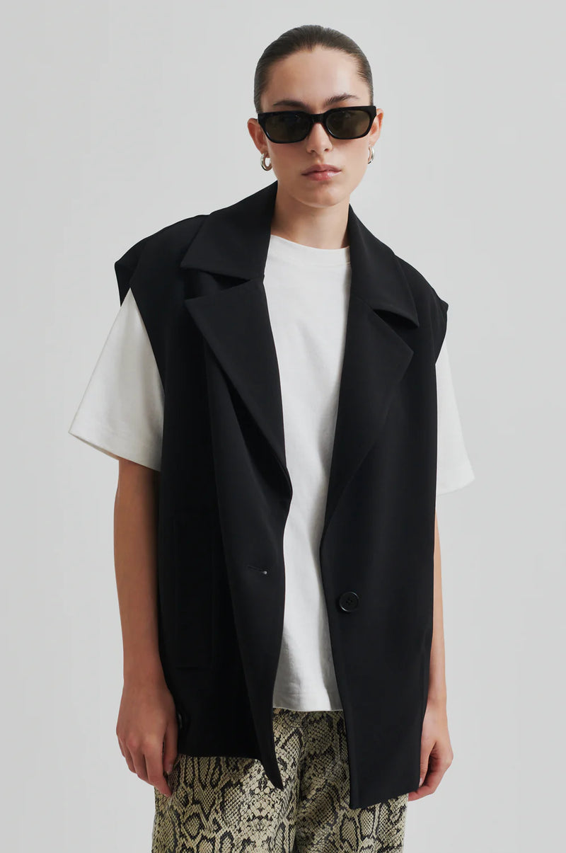 Fique Oversize Waistcoat Black