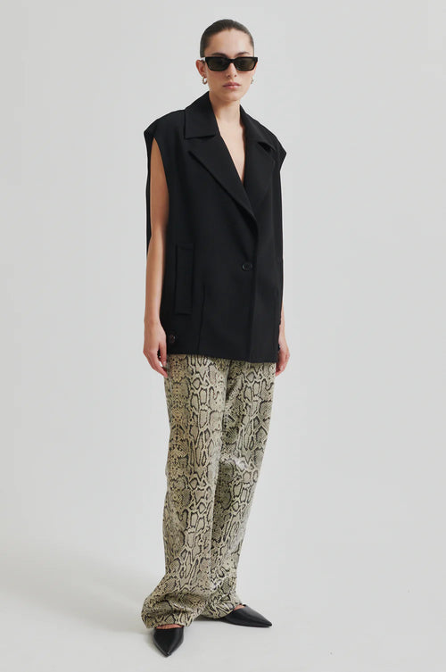 Fique Oversize Waistcoat Black