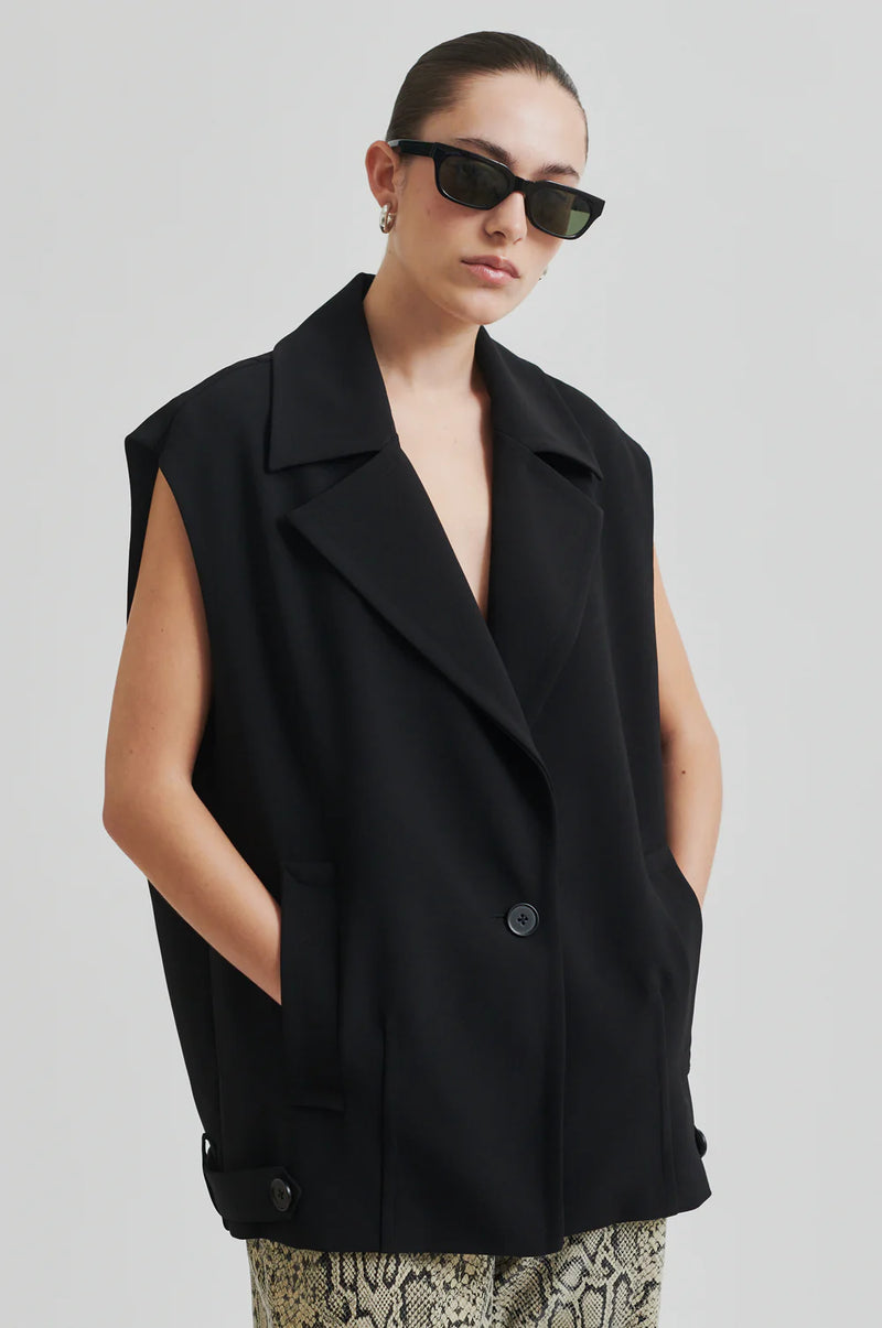 Fique Oversize Waistcoat Black