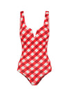 Gingham Check One Piece in Ruby