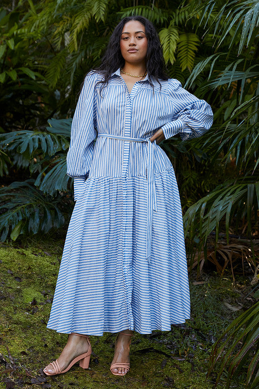 River Long Sleeve Dress Stripe