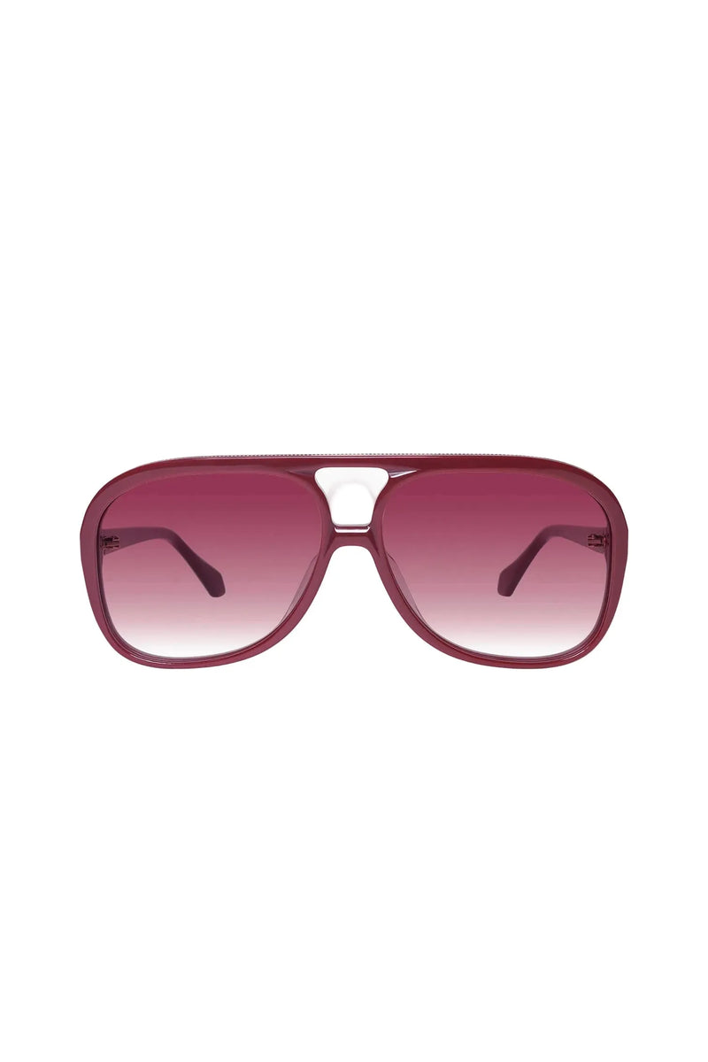 Red gradient sunglasses on a white background