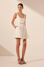 Hana Belted Mini Dress Ivory