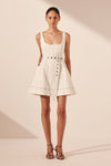 Hana Belted Mini Dress Ivory