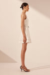 Hana Belted Mini Dress Ivory