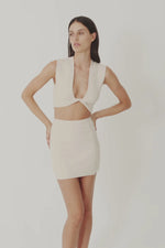 Eve Panelled Mini Skirt Bone