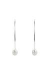 Pearl Curve Earrings Silver