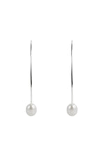 Pearl Curve Earrings Silver
