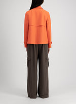 Cropped Trench Light Pressed Wool Bright Coral