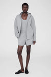 Bond Zip Up Hoodie Framed Monogram Heather Grey