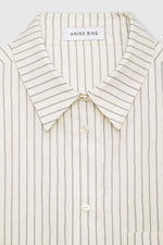 Braxton Shirt Ivory And Blue Monogram Stripe
