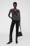 Amelie Camisole Black and White Double Dot Jacquard