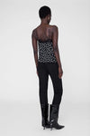 Amelie Camisole Black and White Double Dot Jacquard