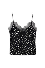 Amelie Camisole Black and White Double Dot Jacquard
