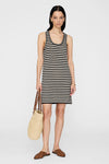 Arie Dress Black and Ivory Stripe