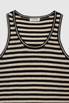 Arie Dress Black and Ivory Stripe