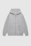 Bond Zip Up Hoodie Framed Monogram Heather Grey