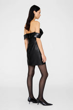 Colleen Mini Dress Black Recycled Leather